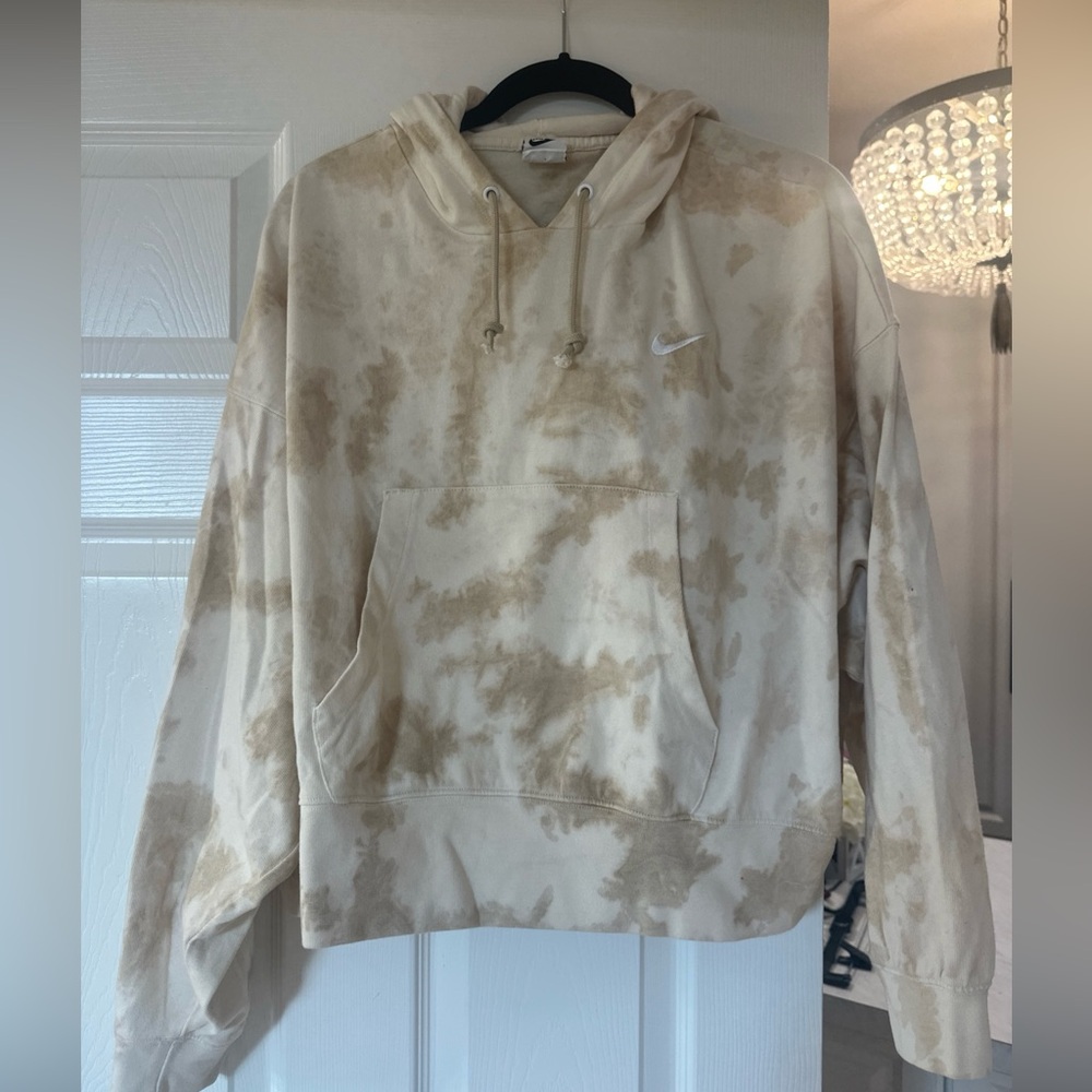 Nike Beige Tie-Dye Hoodie Sweatshirt Women’s Medium